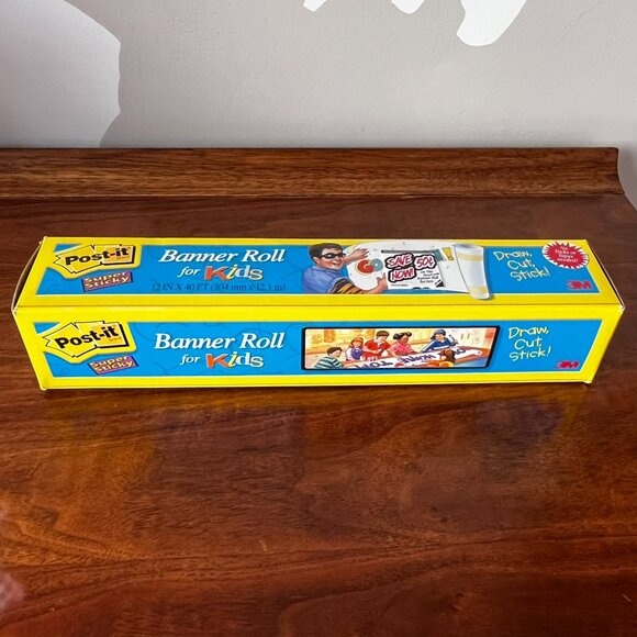 Sealed Post-It Banner Roll for Kids Sticky 2004 3M Open Box 12In X 40ft Crafts - Picture 1 of 11